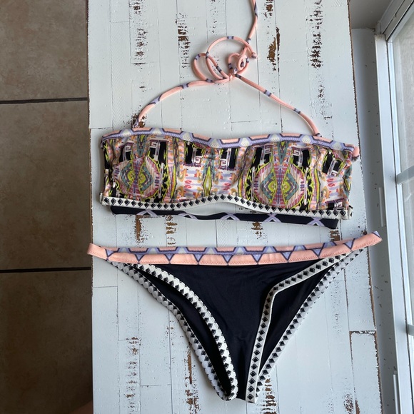 Victoria secret tribal Aztec boho tube bandeau top and bottom set B1 - Picture 2 of 12